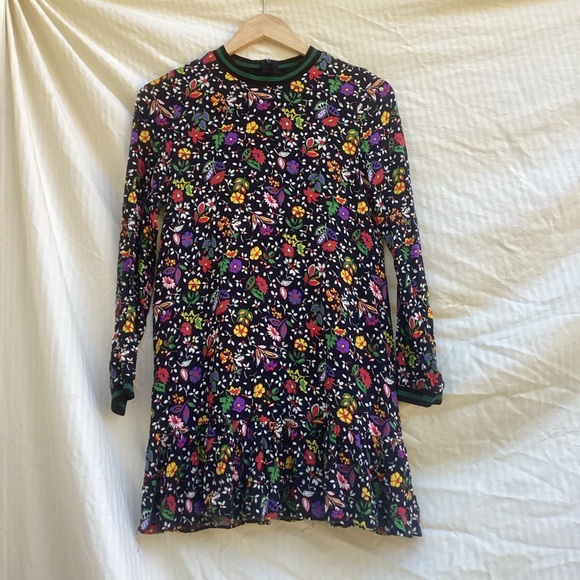 Zara Dresses & Skirts - Zara Trafaluc black floral long sleeve mini dress, size medium